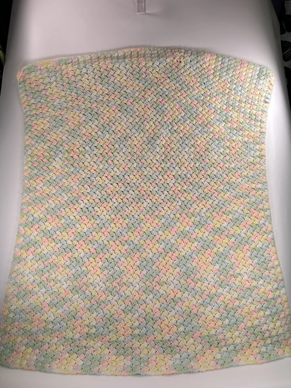 Pastel Crochet Baby Blanket Shell Stitch Nursery Afghan OS